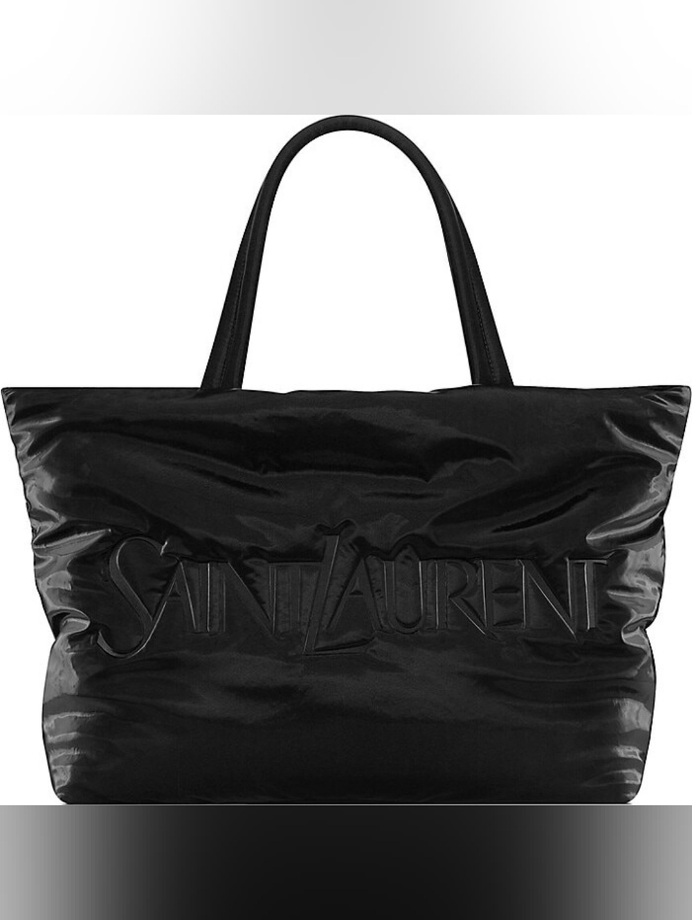 Like New!!! Saint Laurent Wide Puffer Tote in Black Lambskin Leather YSL Nappa - Picture 8 of 15